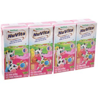 Thùng 48 hộp sữa tiệt trùng Nuvita 110ml (có đường, dâu, sô cô la)