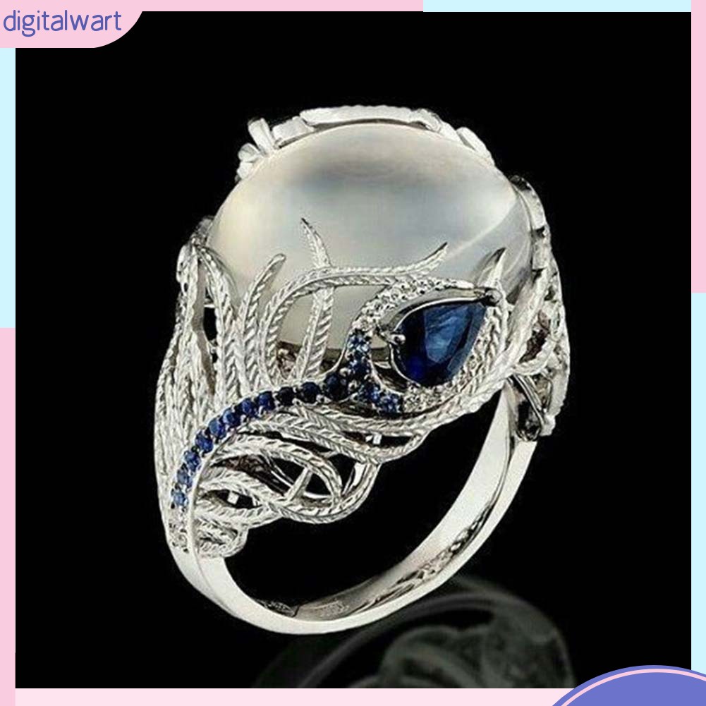 Nhẫn hợp kim đính đá sapphire nhân tạo thời trang dành cho nữ