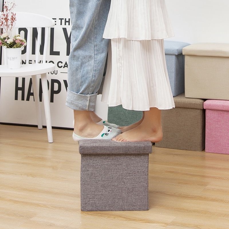 [SIZE 50] Hộp Vải Đựng Đồ Kiêm Ghế Ngồi - Thùng Để Quần Áo, Đồ Chơi, Sách Vở - Ghế Hộp Đa Năng Có Thể Gấp Gọn