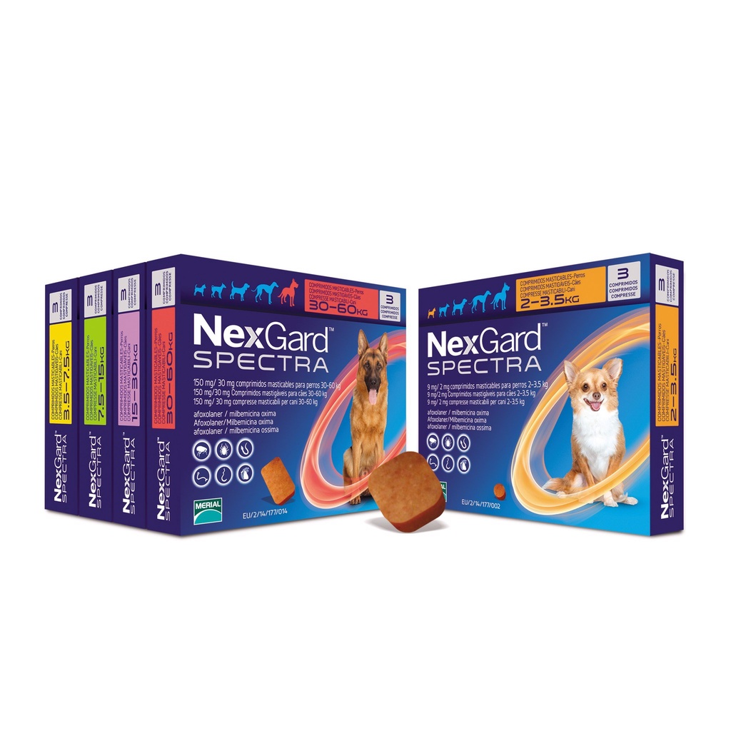 NEXGARD SPECTRA( 1tab )_ hết sạch ve rận, viêm da và giun cho Chó