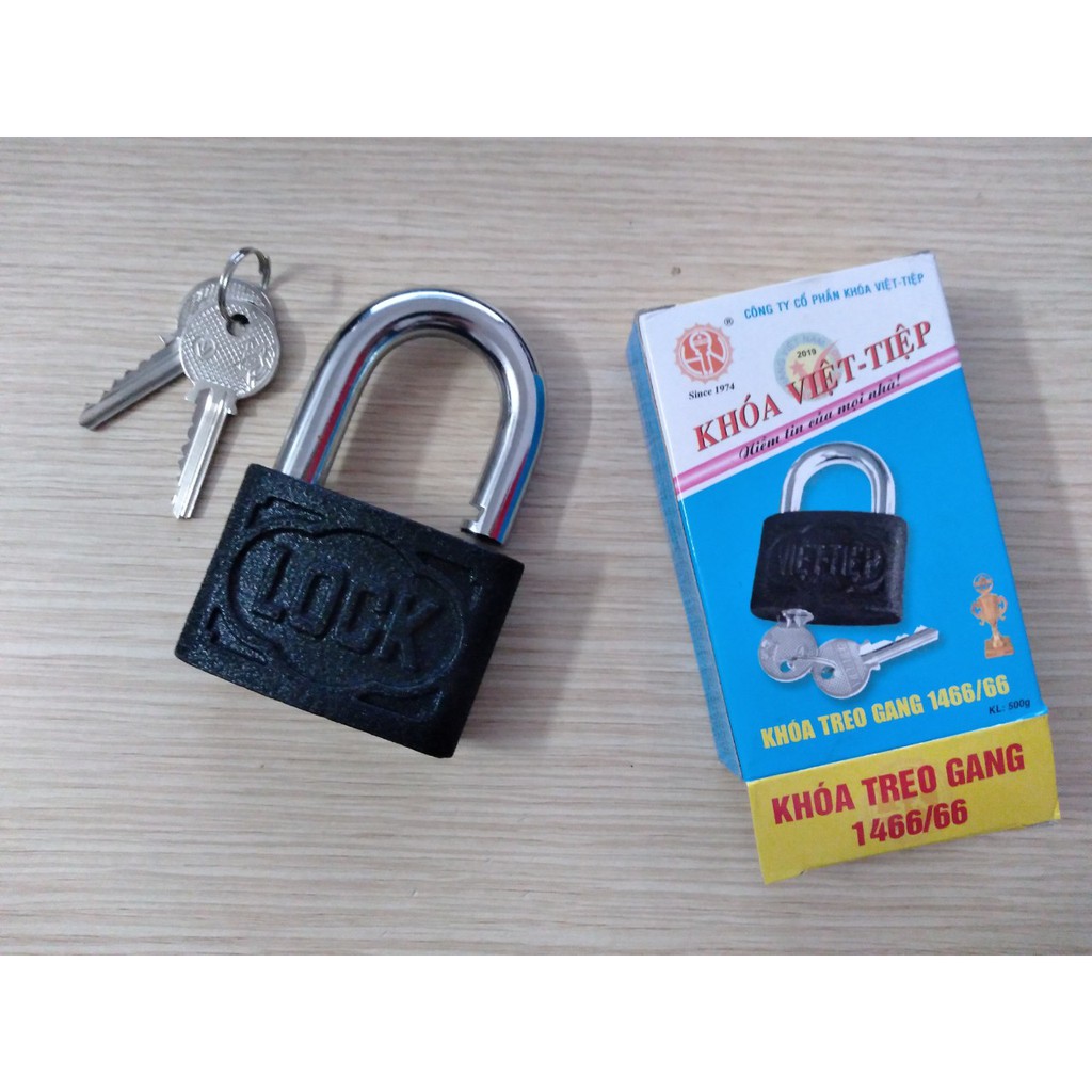 Khóa treo gang Việt Tiệp bền đẹp ,chắc chắn đầy đủ size to ,bé