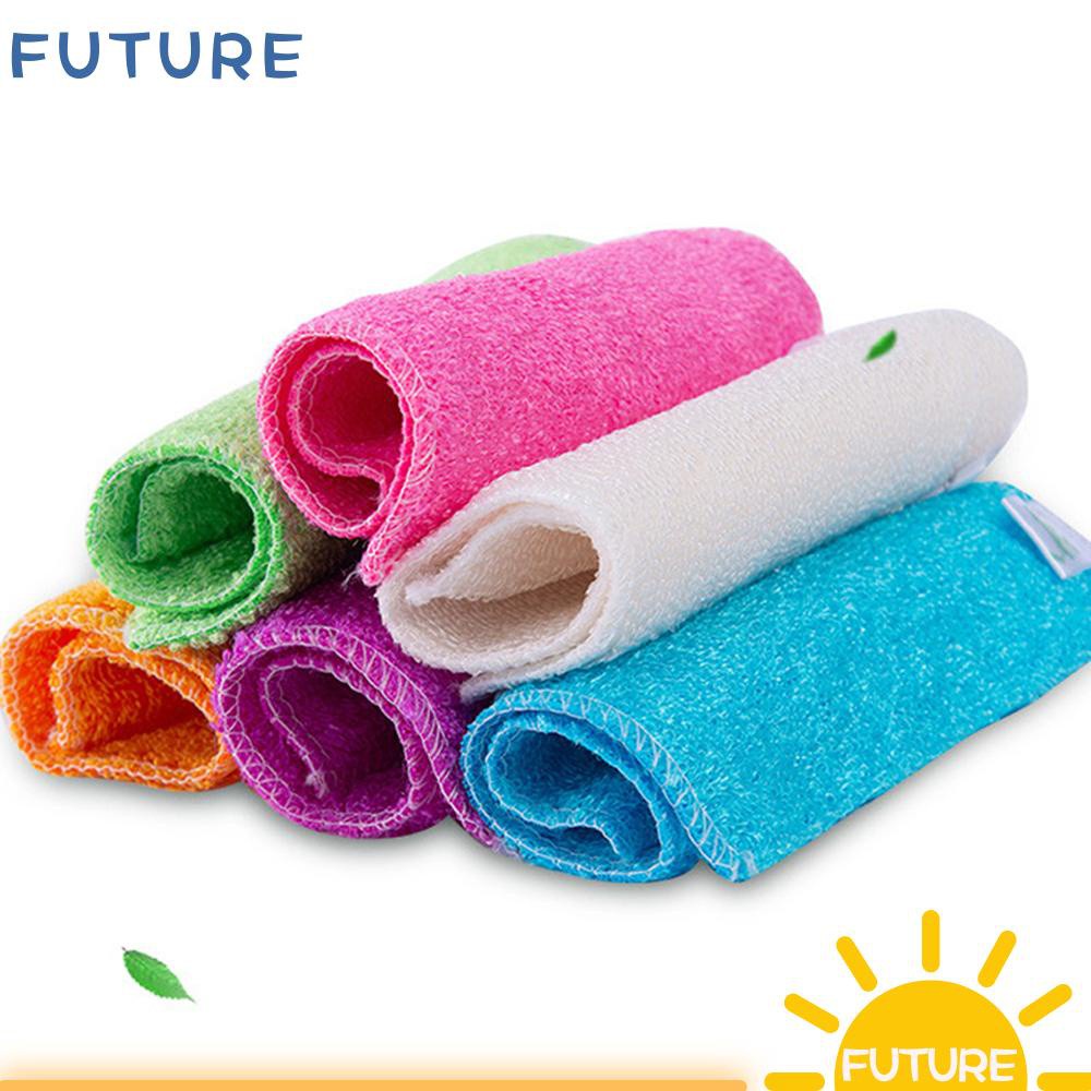 FUTURE 1/5PCS Magic Scouring Pad Household Washing Towel Cleaning Rags Kitchen &amp; Dinning Bamboo Fiber Anti-grease Home &amp; Living Dish Cloth