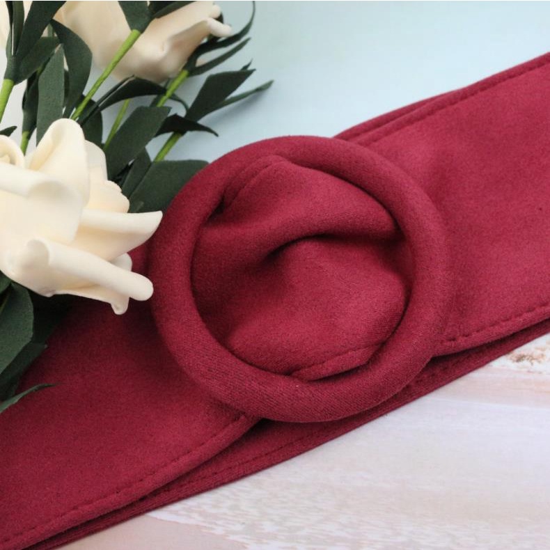 Thắt Lưng Vải Nhung Màu Trắng/Đỏ Kiểu Dáng Đơn Giản Thanh Lịch Thời Trang Dành Cho Nữ