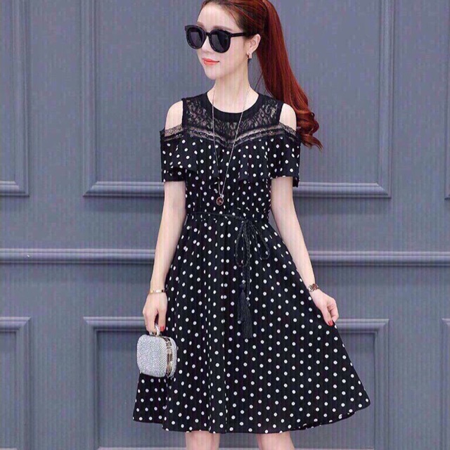 ĐẦM XÒE CHẤM BI ĐÔ REN RS190528