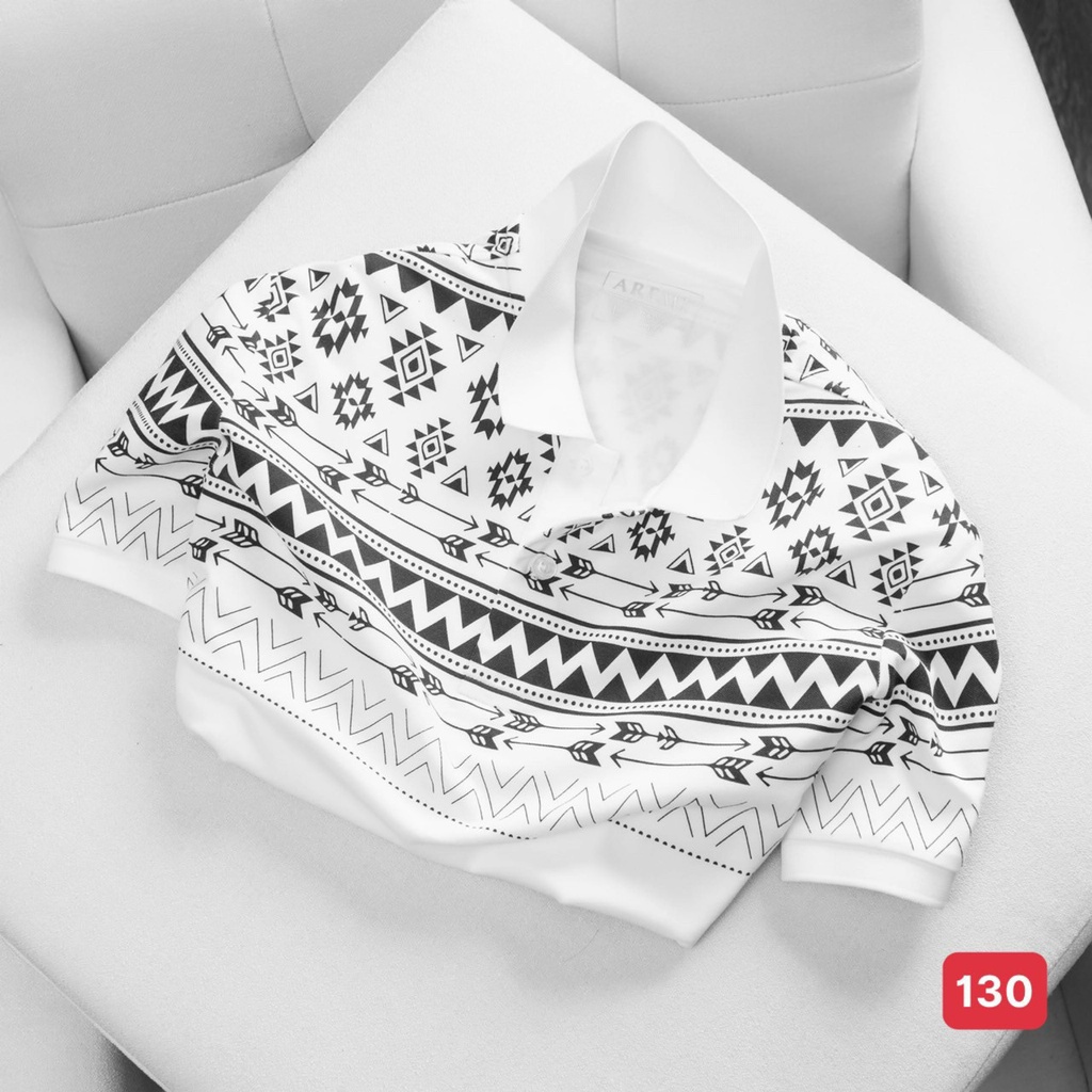 Áo thun polo nam in hoa văn trống đồng cá tính