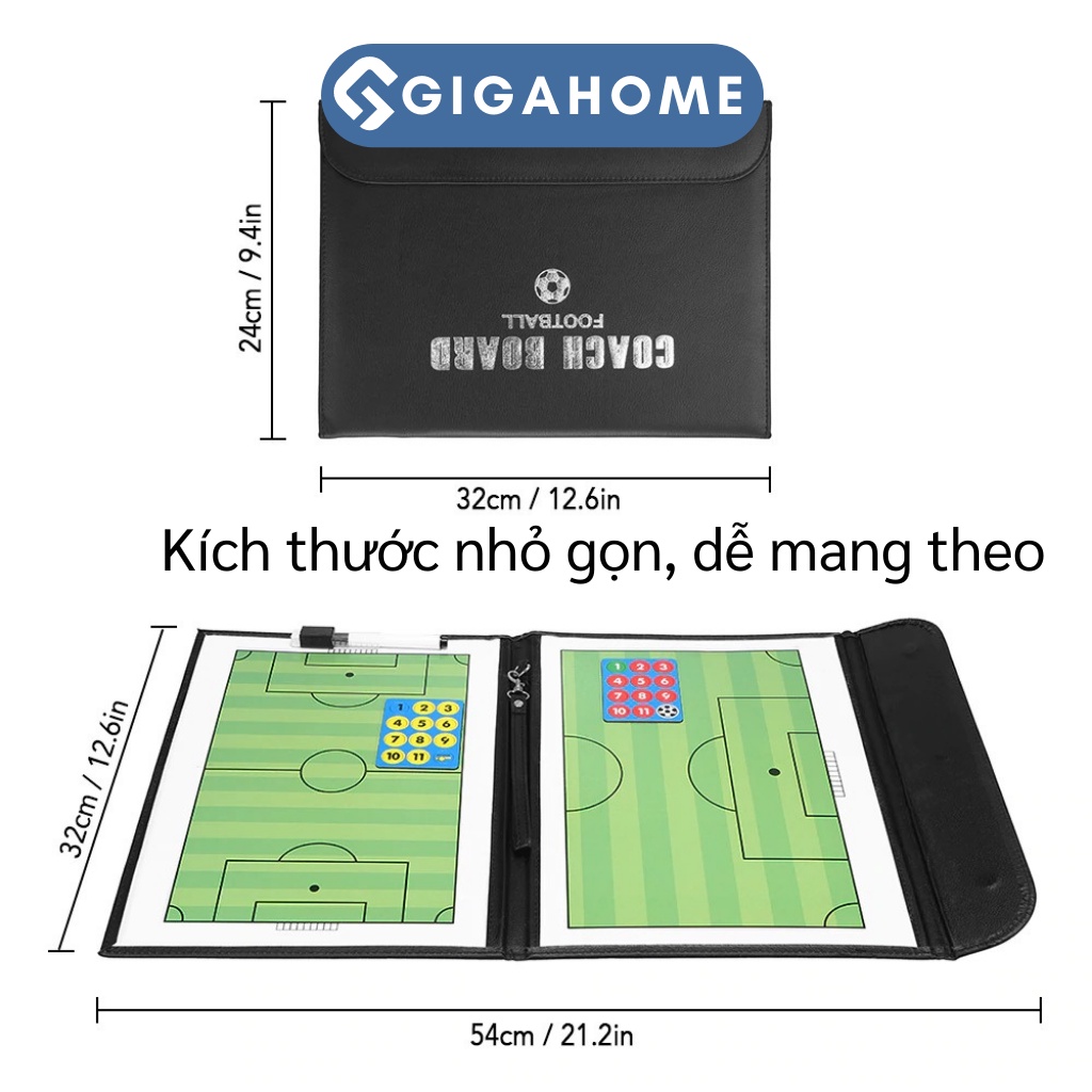 Bảng Chiến Thuật Bóng Đá Gấp Gọn GIGAHOME Kèm Bút Dạ Tiện Lợi 6135