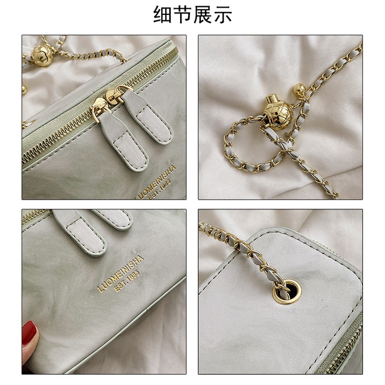 Túi Đeo JASMIN NOIR Chéo Da PU Phối Dây Xích Thời Trang Nữ Sành Điệu