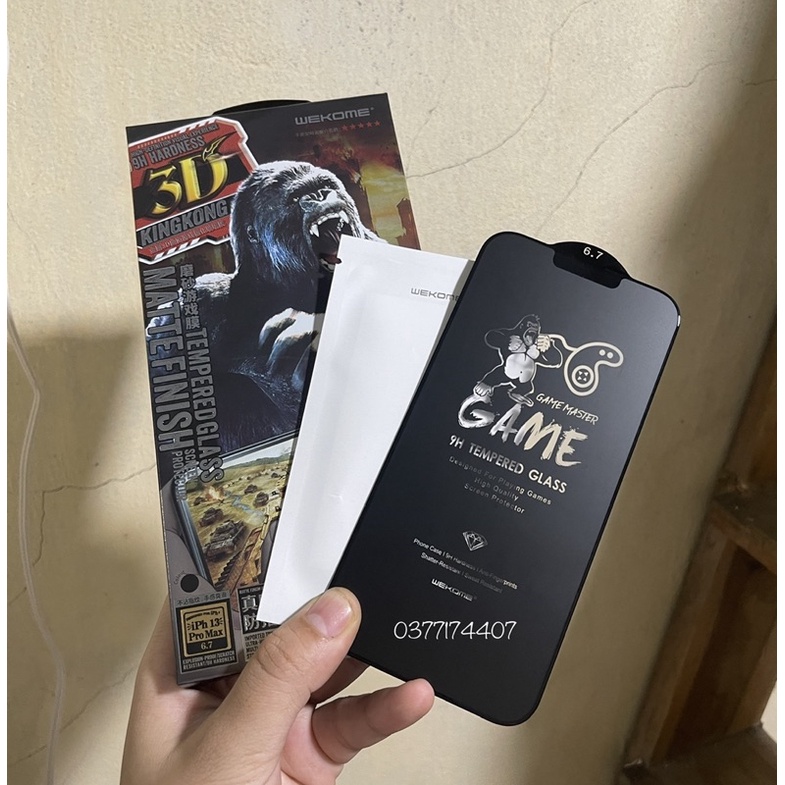Kính cường lực WK chống Vân iPhone 7Plus đến 13 Pro max , 12, 11, Xs Max Wekome Full màn hình chống mồ hôi Game thủ