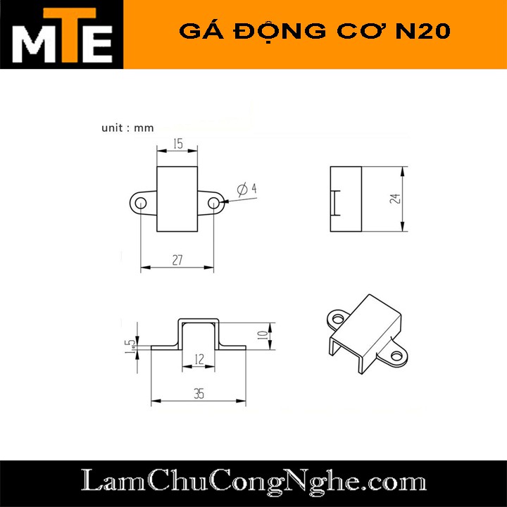 Gá lắp động cơ N20 Combo 2 cái