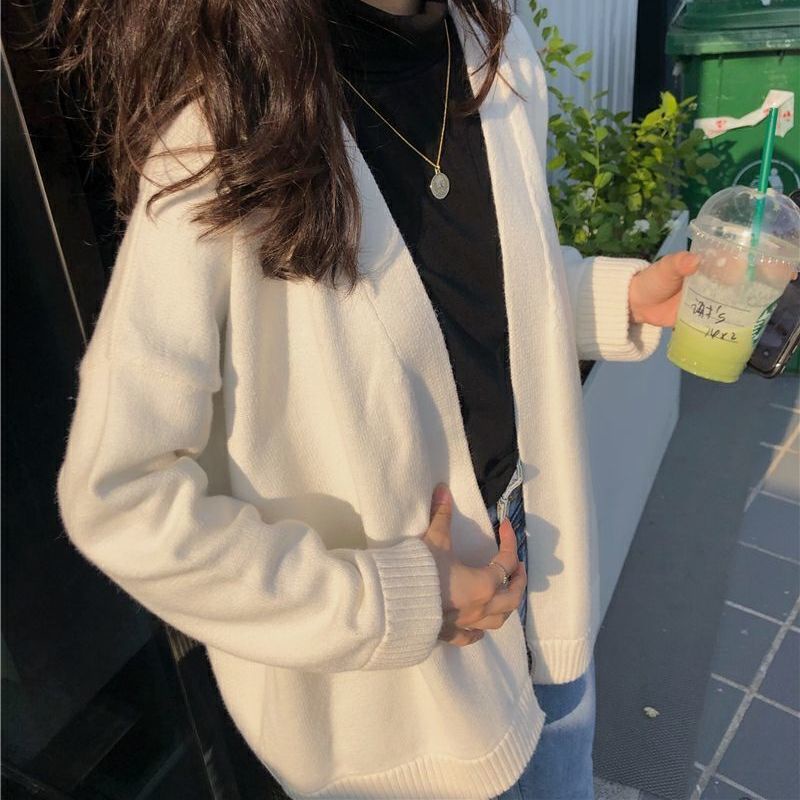 Áo khoác cardigan dệt kim dáng rộng phong cách Hàn Quốc thanh lịch thời trang  mới cho nữ