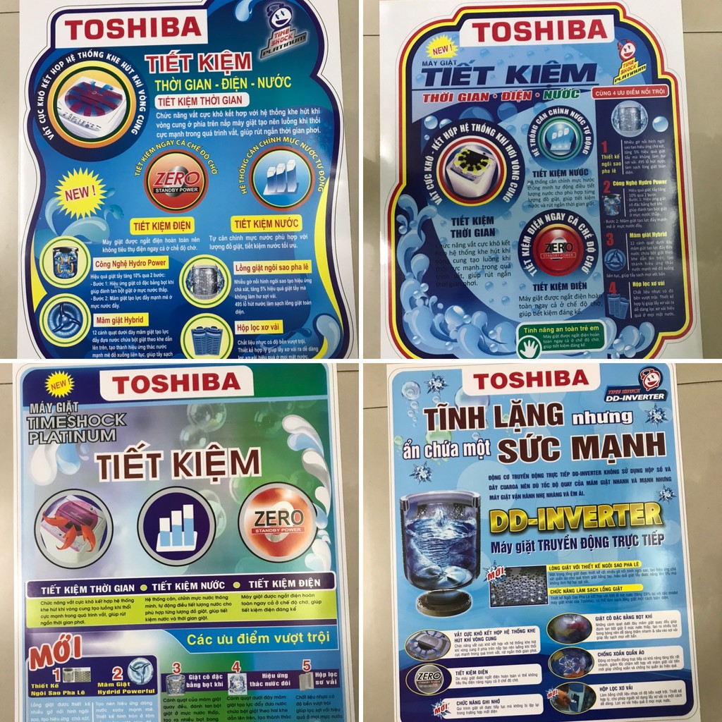 Tem dán máy giặt Toshiba/ Miếng dán máy giặt Toshiba
