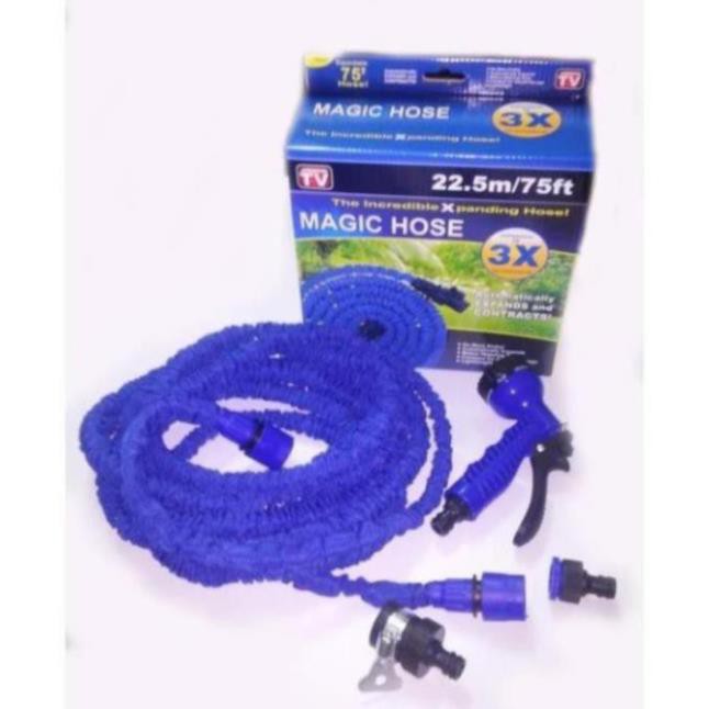 Bộ vòi xịt tăng áp giãn nở thông minh MAGIC HOSE 22,5m (75ft) - xịt nước co giãn đa năng tiện dụng kéo dài.