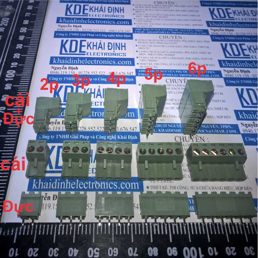 DOMINO, TERMINAL ĐẦU NỐI 2EDG5.08 5.08MM ĐẦU ĐỰC + CÁI ( Xanh Thẳng ) 2/3/4/5/6/7/8/10/12P kde0589