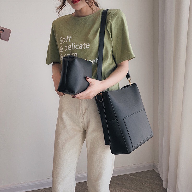 [TÚI TOTE] Túi Tote Da Trơn, Set 2 Túi Công Sở Đeo Chéo Đựng Vừa A4-Dành Cho Nữ Thanh Lịch Sang Trọng | BigBuy360 - bigbuy360.vn