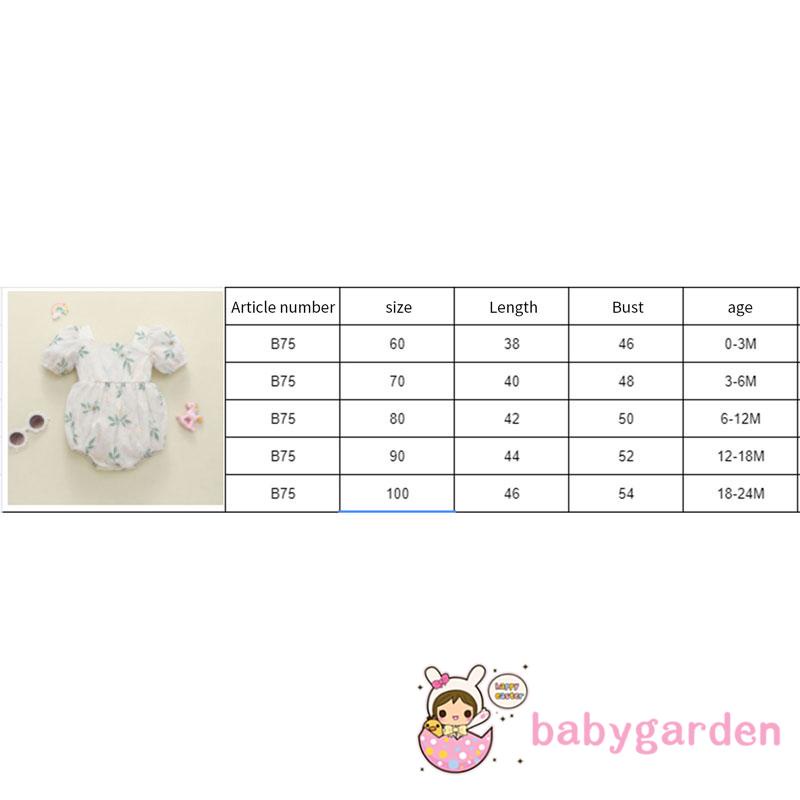 Bộ áo liền quần cổ vuông tay ngắn thêu hoa thời trang mùa hè cho bé gái từ 0-24 tháng tuổi