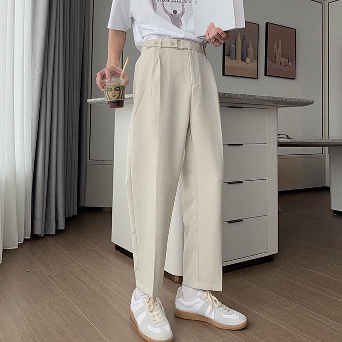 Quần dài ống suông màu trơn dáng rộng quần ống suông thời trang quần tây nữ xu hướng Hàn Quốc dành đồ bộ quần dài nam nữ