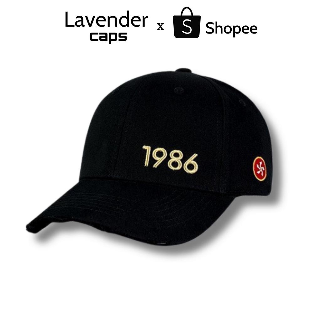 Nón kết Mũ lưỡi trai đen 1986 logo thêu dành cho nam nữ Free size