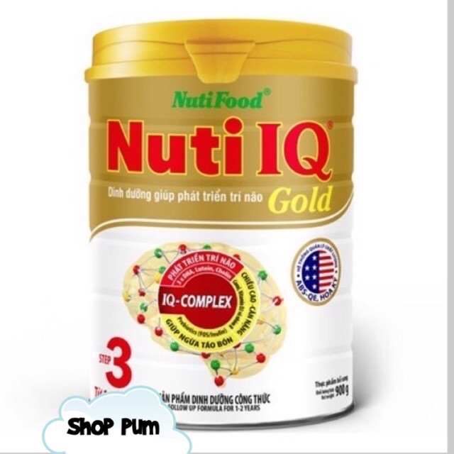 Tặng 1 gấu bông dễ thương - Sữa bột Nuti IQ gold 3 900g