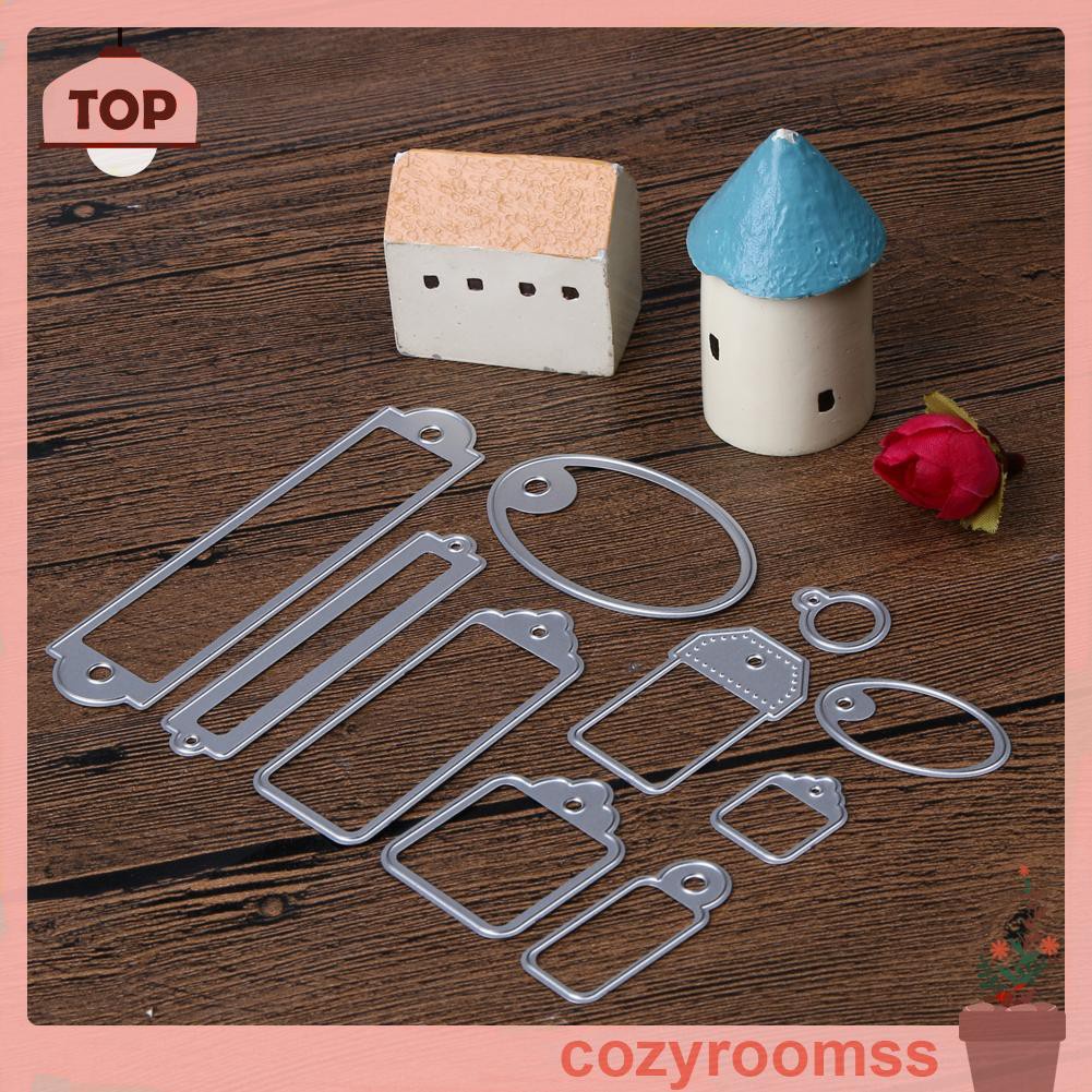 COZYR 10 Pcs Labels Hollow Out Template DIY Cutting Dies Album Decor Paper