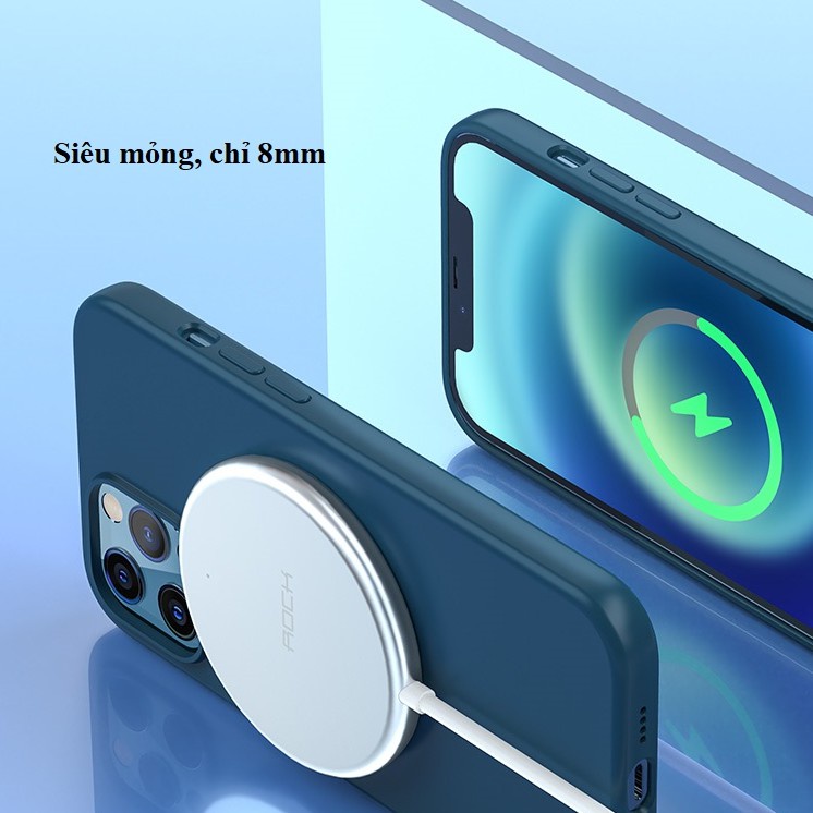 Đế sạc không dây mini magsafe Rockspace W33 kèm cáp sạc nhanh 20W - Hàng chính hãng bảo hành 1 năm