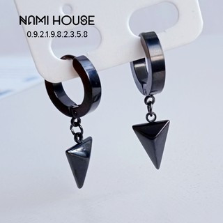 Bông tai nam khoen tròn tam giác bánh ú loại hàng cao cấp mẫu mới lạ - namimi