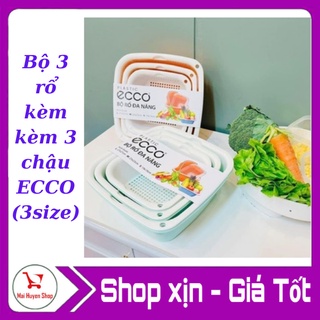 Bộ 3 rổ kèm kèm 3 chậu ECCO ( 3 size )
