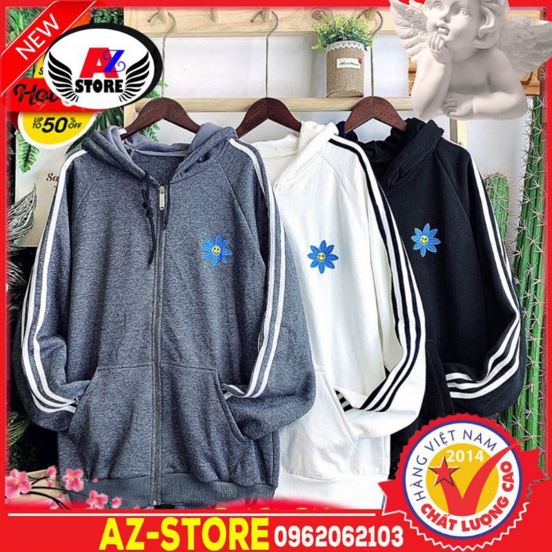 (Đủ Size M,L) ÁO HOODIE - ÁO KHOÁC NỈ NGOẠI Thêu Sticker Hoa Cúc (HD1630 - 3 Line Hoa Cúc - Ảnh Thật) MỚI