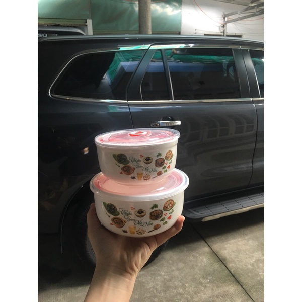 Bộ 2 thố sứ nắp hút chân không