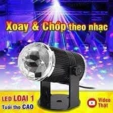 Đèn Led Cầu Xoay Pha Lê 7 Màu Cảm Ứng Âm Thanh