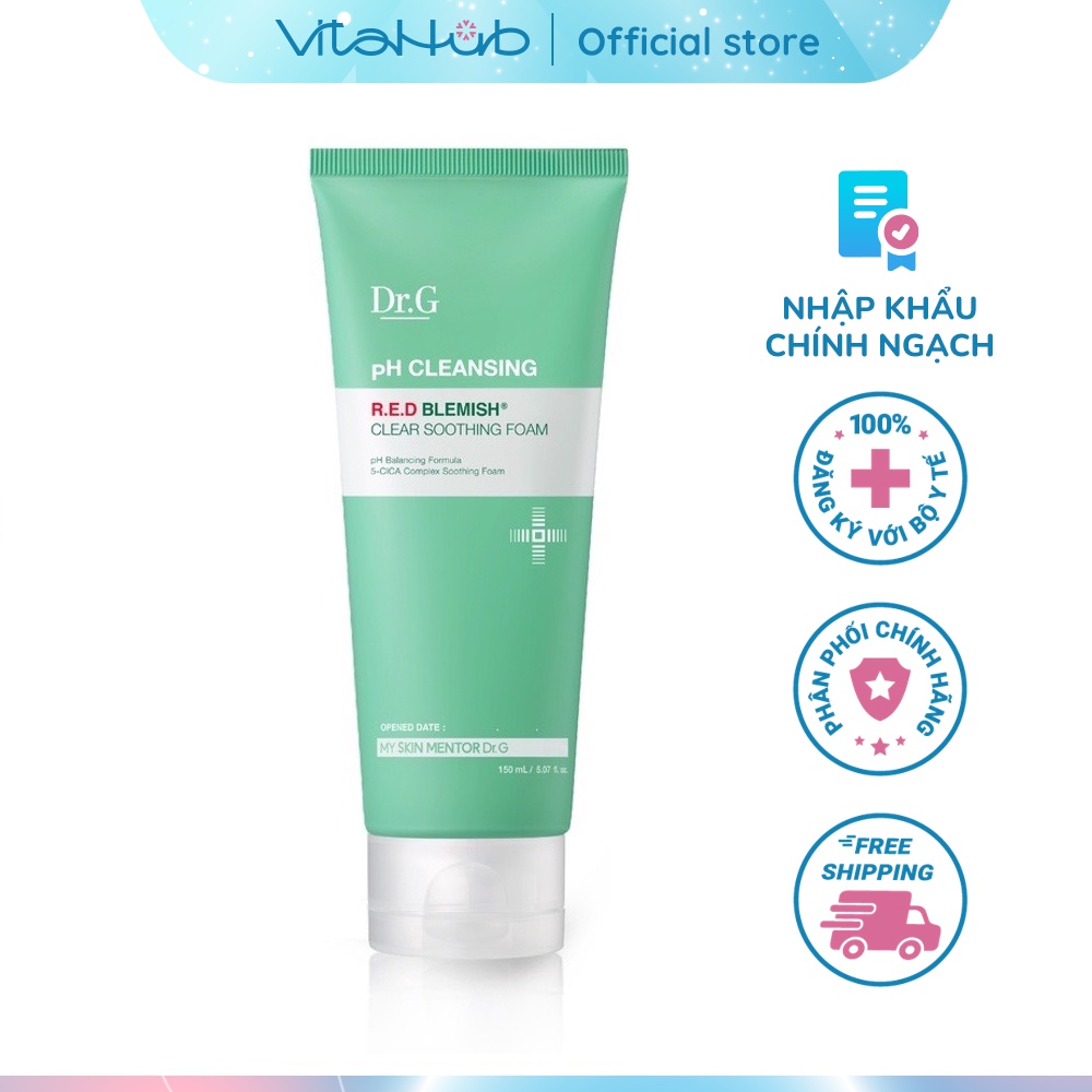 Sữa rửa mặt cho da dầu mụn Dr.G pH Cleansing R.E.D Blemish Clear Soothing Foam