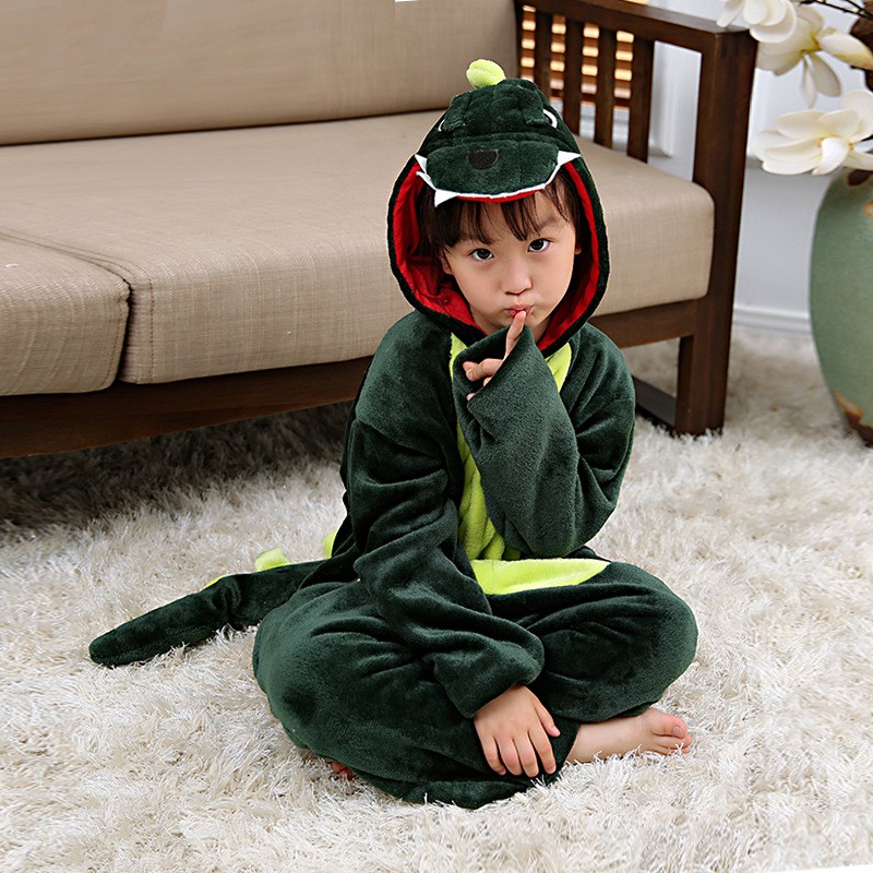 Bộ Đồ hình thú Khủng Long xanh Pijama dành Cho Người Lớn và Trẻ Em Hoạt Hình Cosplay