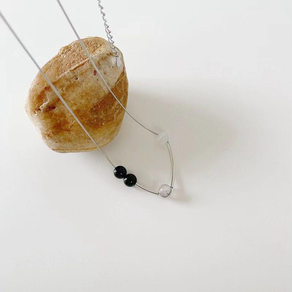 USNOW Vòng Cổ Choker Bằng Thép Titan Đính Hạt Mắt Mèo Phong Cách Hàn Quốc Cổ Điển Thanh Lịch Dành Cho Bạn Nữ