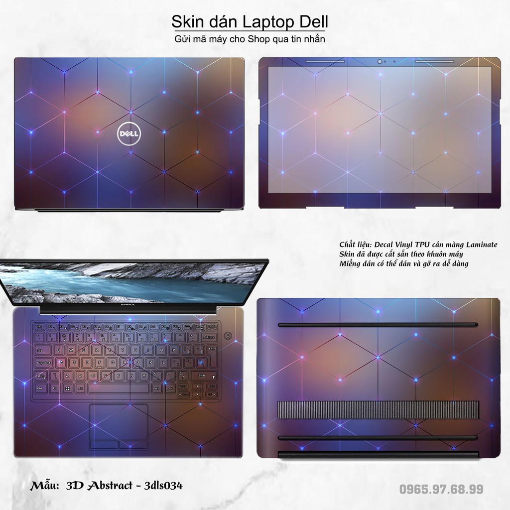 Decal Skin dán Laptop cho tất cả các dòng máy mẫu Kim cương - 3dls034 (shop sẽ liên hệ xin model máy)