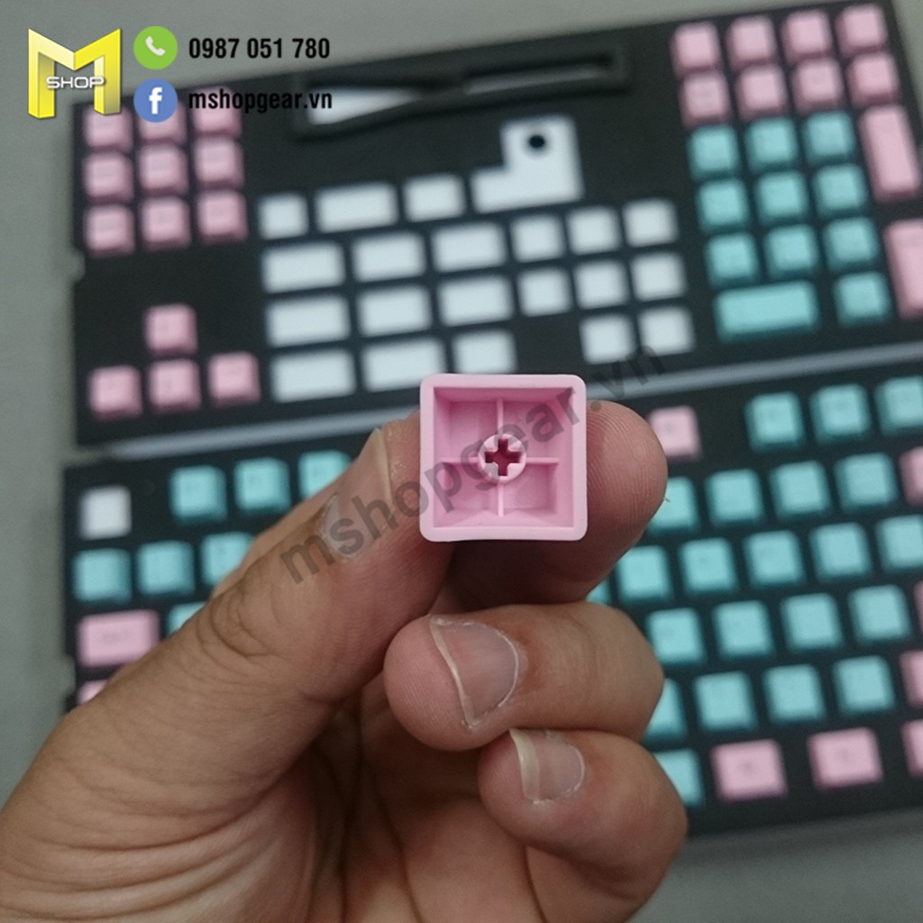 Set keycap Miami color thick pbt top print oem profile 104 keys