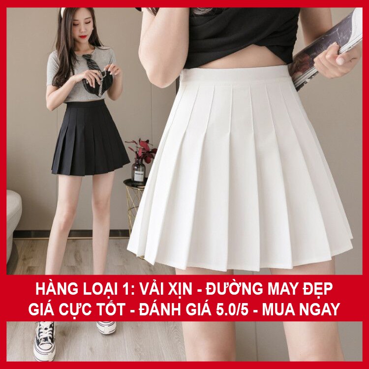 Chân váy xếp ly ngắn chữ A [FREESHIP] Chân váy chữ A kiểu Tennis lưng cao , váy xếp ly đẹp 2021