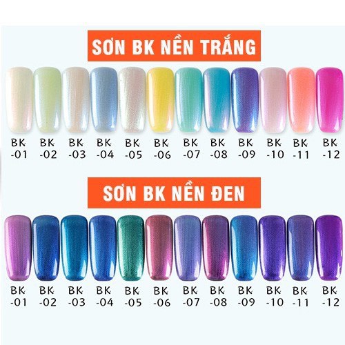 Sơn Gel Thạch AS MÀu Nhũ Vỏ Sò Mã BK 15ml Chính Hãng