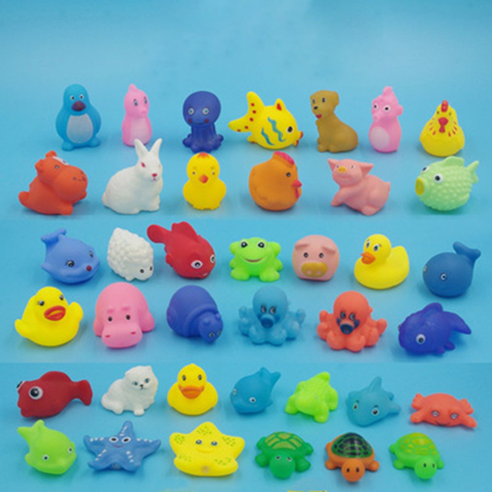 Set 13 Đồ Chơi Động Vật Mềm Dễ Thương Phát Ra Tiếng Kêu Khi Bóp Cho Bé Chơi Khi Tắm