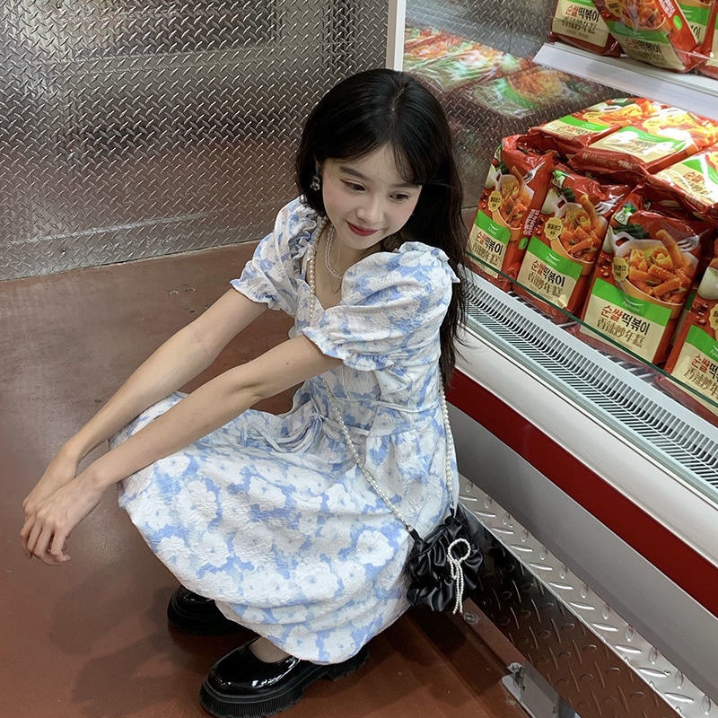 Đầm Hoa Tay Phồng Thời Trang Hè Mới Đáng Yêu Dành Cho Nữ 2022