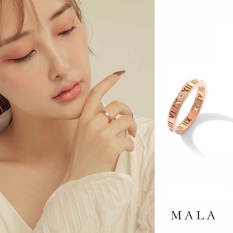 Nhẫn MAYEBE LAVEND Thép Titan Màu Vàng Hồng Cho Cặp Đôi