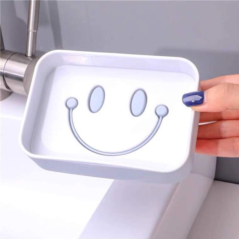 Khay Đựng Xà Bông Xà Phòng 2 Lớp Hình Mặt Cười Dễ Thương (Để Trên Bề Mặt) 88217
