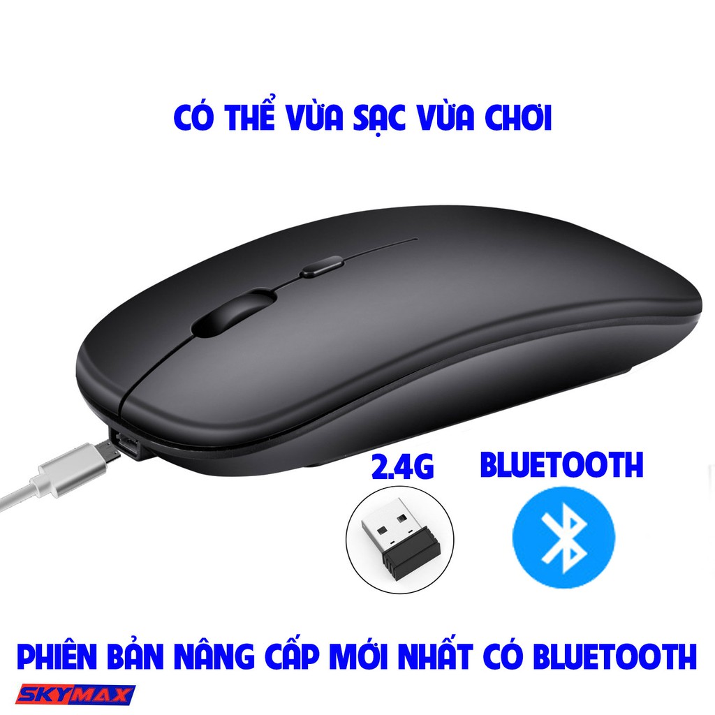 Chuột Không Dây Bluetooth Bản Nâng Cấp,Dùng Pin,Không Âm Thanh,Không Phát Quang,Nhỏ Gọn,Chuột máy tính