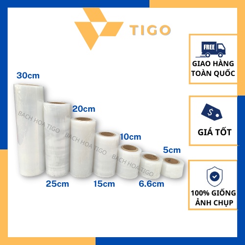 Màng PE Loại 5cm, 10cm, 15cm, 20cm, 25cm, 30cm, 35cm - Màng Pallet Quấn Hàng Hóa, Quấn Vali, Quấn Bụng Spa,...