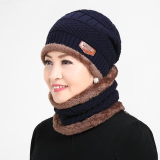 Set Khăn Ống + Mũ Len lót lông ấm áp