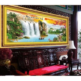 Tranh thêu phong cảnh 142x62cm