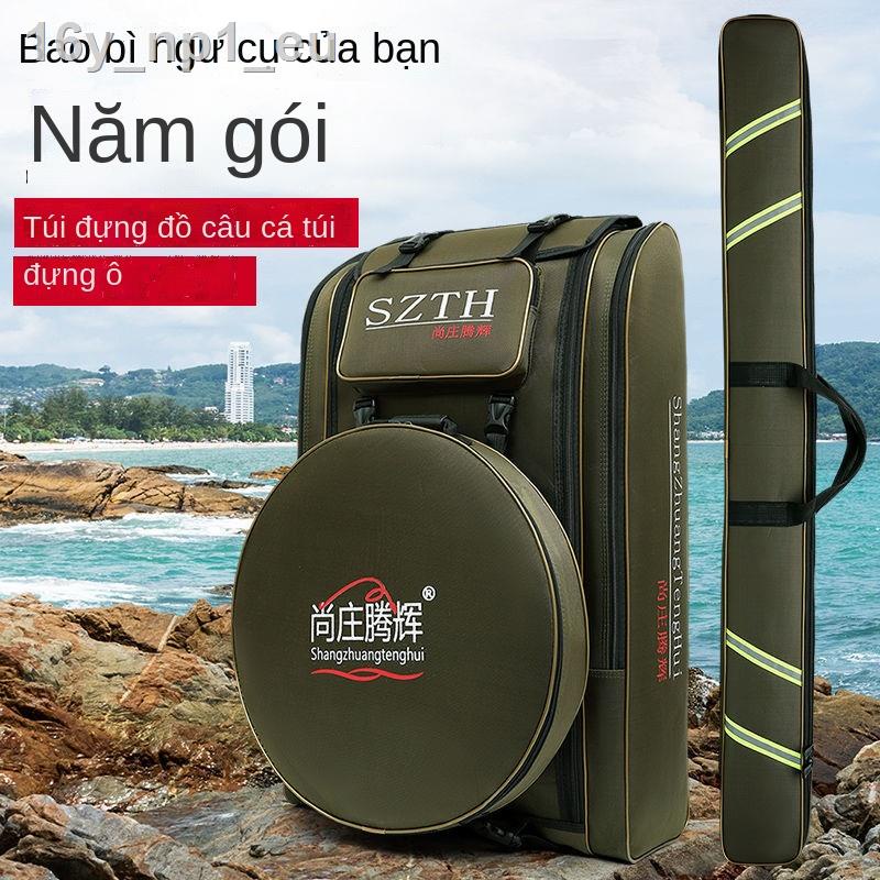 Túi đeo vai ghế câu cá đựng đồ ba lô lớn cần chống nước bảo vệ cực đi biển công suất