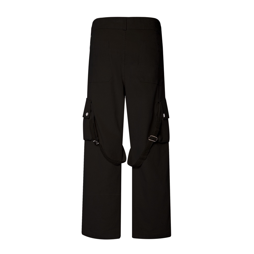 Quần dài NEEDS OF WISDOM Strap Cargo Pants - Black - Local Brand Chính Hãng