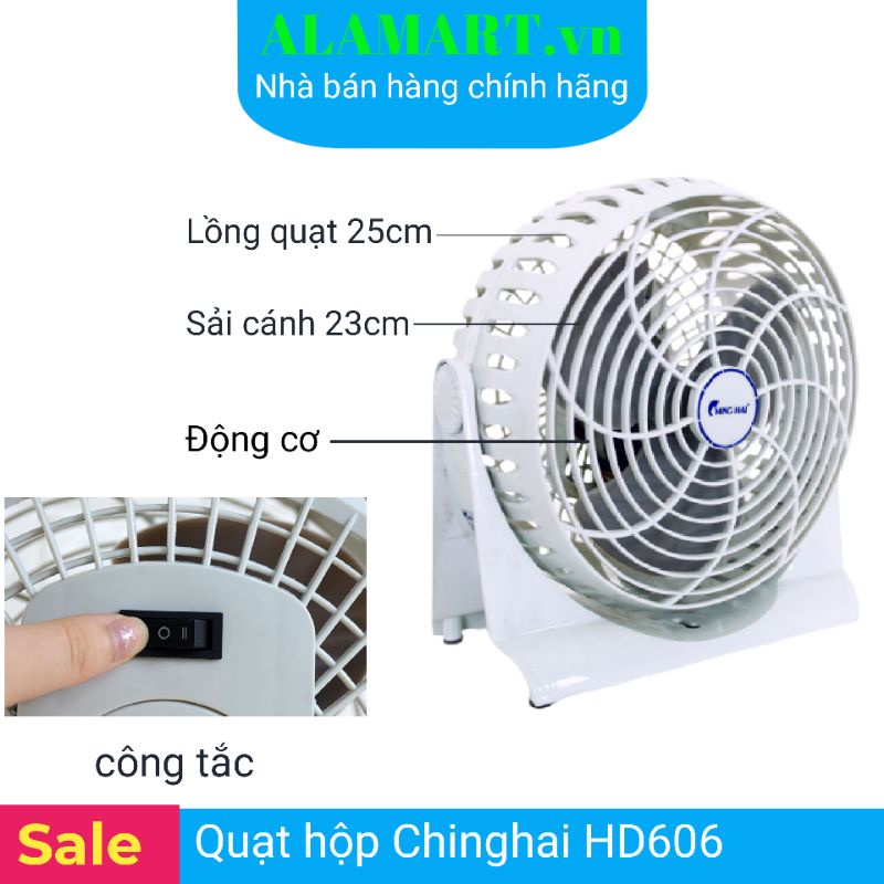Quạt hộp Chinghai HD606 24W mát êm dịu thoải mái cho bé, bàn làm việc