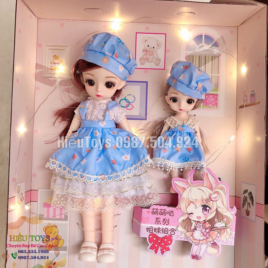 Búp Bê Barbie  Chị Em 30cm,16cm Có Khớp Váy Xinh Đồ Chơi Búp Bê Cho Bé Gái Từ 1 Đến 6 Tuổi