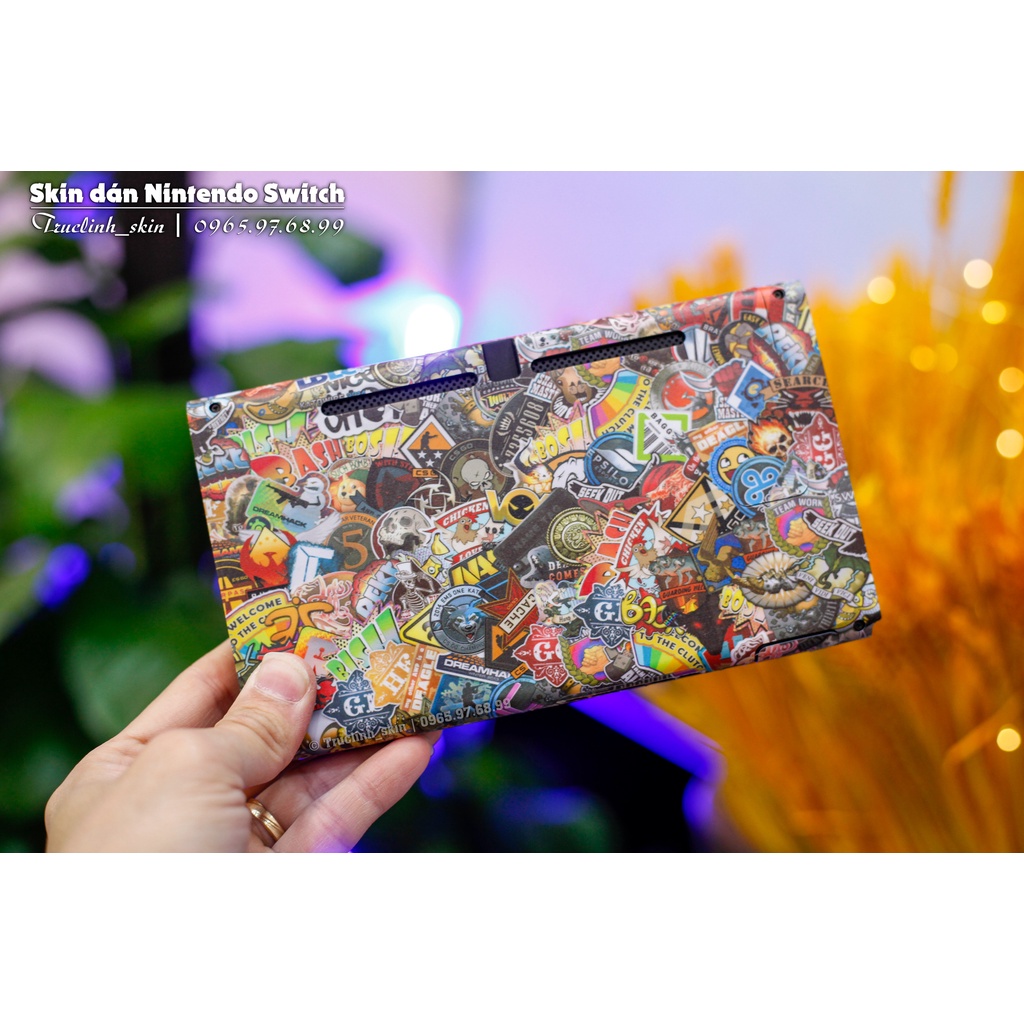 Skin decal dán Nintendo Switch V1, V2 / OLED mẫu Stickerbomb stic257