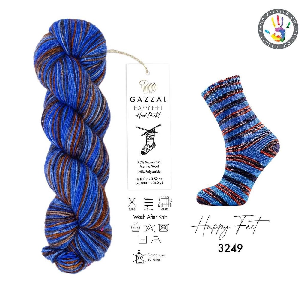 Len Merino Happy Feet - Nhập khẩu từ hãng Gazzal - 100gram dài 330m